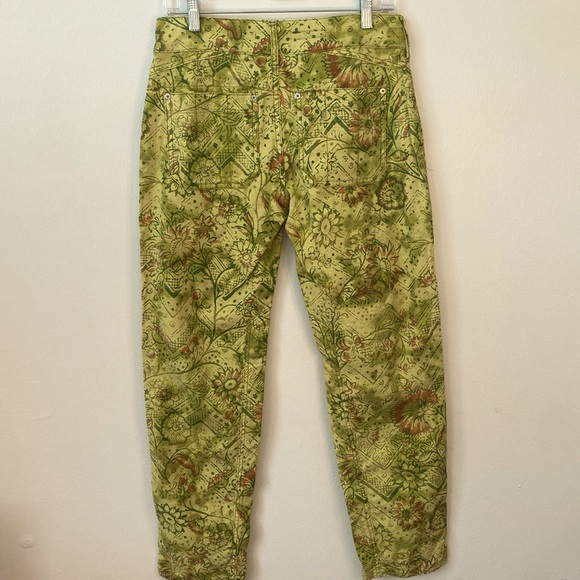 Pilcro Anthropologie Pants The Wanderer Low Rise Green Floral Size 27 - Picture 6 of 11